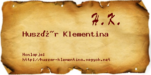 Huszár Klementina névjegykártya